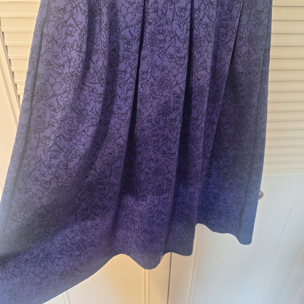 LuLaRoe Amelia Dress Blue And Black Floral Size XL - Picture 4 of 9